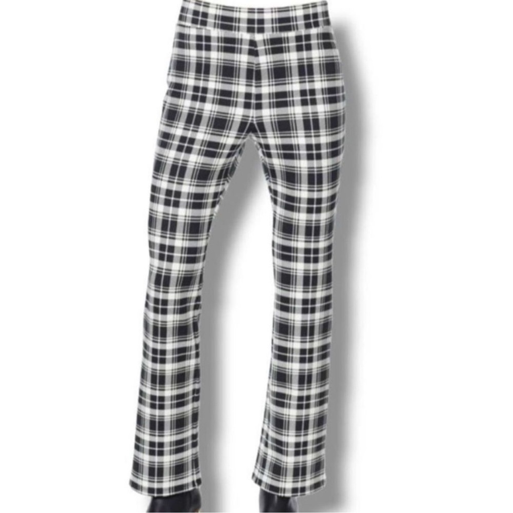 IMAN 360 Slimming PONTE Pants Petite Plaid Pull On
